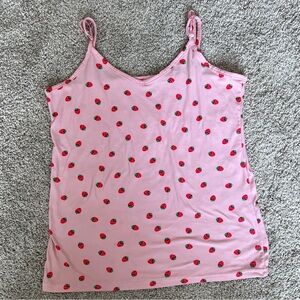 Pink Strawberry Print Women's Top
